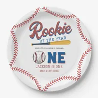 Rookie of the Year Baseball 1st Birthday Party Paper Plates