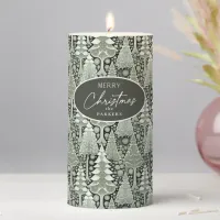 Green Earth Christmas Pattern#6 ID1009 Pillar Candle