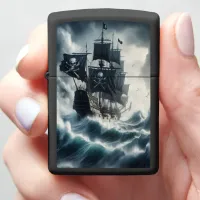 Pirate Ship in Stormy Seas Zippo Lighter