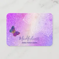 *~* Meditation Yoga Reiki . Butterfly Mandala Business Card