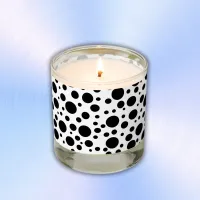 Black Polka Dots on White | Scented Candle