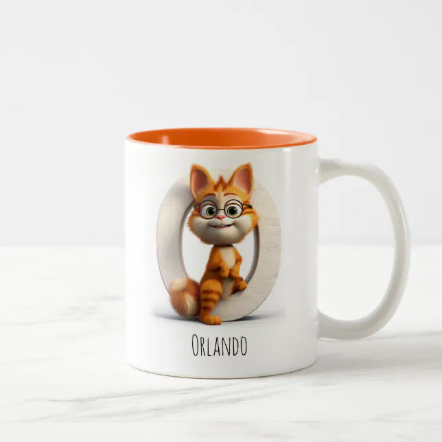 Letter O Cat Alphabet Monogram Coffee Mug