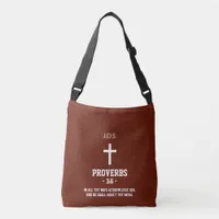 Burgundy Pattern Bible Chapter Verse Christian Crossbody Bag