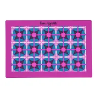 1960's Style in Pink, Purple & Blue, Laminated Placemat