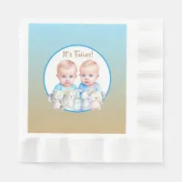 Twin Boy's Baby Shower Watercolor Animals Napkins