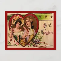 Victorian Valentines Couple Postcard