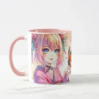 Anime Girl Holding a Butterfly Mug