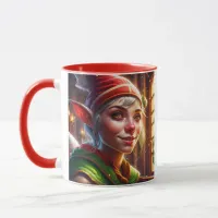 Personalized Merry Christmas Grandma | Cute Elf Mug