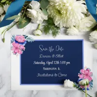 Personalize Photo Floral  Wedding Save the Dates Invitation