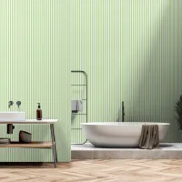 Modern Vertical Light Green Striped Pattern Wallpaper