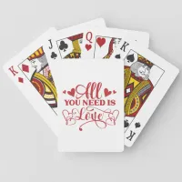 All You Need Is Love Typography Playing Cards