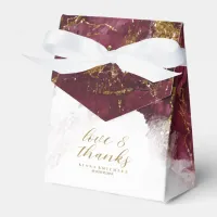 Marble Glitter Wedding Burgundy Gold ID644 Favor Boxes