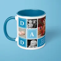 Dad We Love You Light Blue Custom Photo Collage Mug