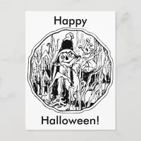 Halloween Scarecrow Postcard