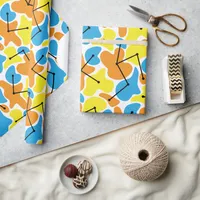 Bright Geometric Atomic Mid-Century Pattern  Wrapping Paper