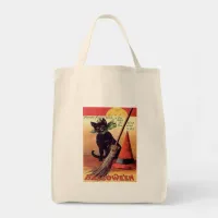 Vintage Black Halloween Cat Tote Bag