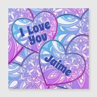 Mandala Hearts I Love You  Magnetic Invitation