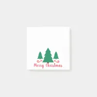 Simple Minimal Three Green Trees Merry Christmas Post-it Notes