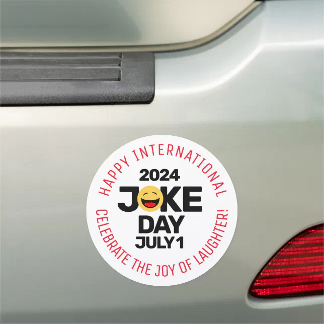 International Joke Day Laughing Face Car Magnet