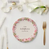 Baby Shower Wildflowers Boho Pink Spring Pretty Paper Plates