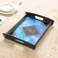 Elegant 41st Blue Topaz Wedding Anniversary Serving Tray