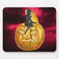 Vintage Black Devil on Jack o' Lantern Mouse Pad