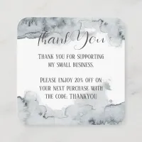 Gray Watercolor Thank You Card