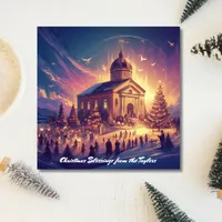 Trendy Festive Xmas Tree Christian Jesus Christmas Holiday Card