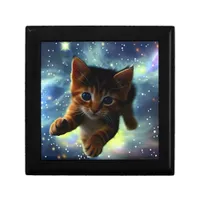 Kitten Running In Space  Gift Box