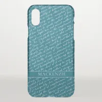 Teal Jane Austen Pride Prejudice Netherfield Ball iPhone XS Case