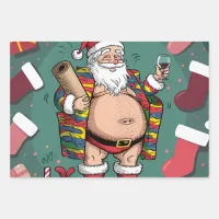 Jolly Happy Father Christmas  Wrapping Paper Sheets