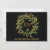 *~* Wreath JOY Corporate Business  Holiday Card