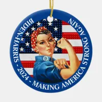 Make America Strong Again Biden Harris 2024 Ceramic Ornament