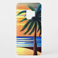 Sunset and Palm Trees Silhouettes Ocean Waves Case-Mate Samsung Galaxy S9 Case