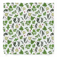 Pretty Kitchen Herb Garden Patterned Chef Bandana