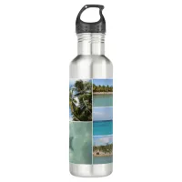 Caribbean Travel Vacation Photo Collage Stainless Steel Water Bottle