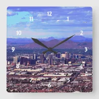 Phoenix Arizona Skyline in Daytime Square Wall Clock