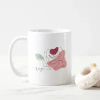 Lovely Rose Minimalist Line Art   Coffee Mug