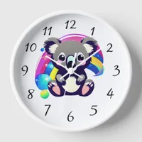 Koala Bear and Rainbow Clock