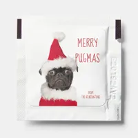 Cute Black Pug Merry Pugmas Christmas Hand Sanitizer Packet