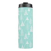 Teal Christmas Tree Pattern#6 ID1009 Thermal Tumbler