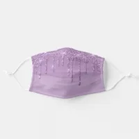 Metallic Lavender Purple Glitter Dripping Mauve Adult Cloth Face Mask