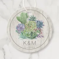 Succulents and Rustic Wood Wedding ID515 Favor Tags