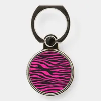 Pink and Black Zebra Print Phone Ring Stand