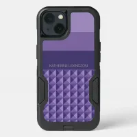 Abstract Geometric Pattern with Purple Stripes iPhone 13 Case