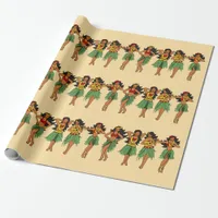 Hawaiian Hula Dancing Girls Aloha Wrapping Paper