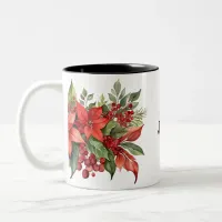 Poinsetta Garland 1 Two-Tone Coffee Mug