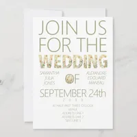 Bold Modern Rustic Boho Floral Greenery Wedding Invitation