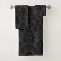 Elegant, Vintage, Victorian Steampunk Damask Bath Towel Set