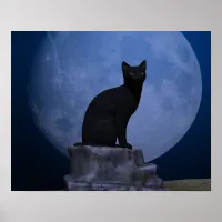 Moonlit Cat Poster